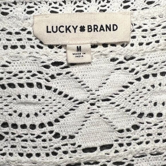 Lucky Brand Crochet Lace Floral Tank Top - Size Medium - Picture 7 of 9